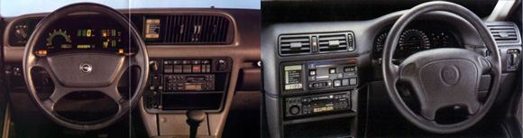 à gauche : Opel Senator "B", à droite : Opel Vectra "A" 